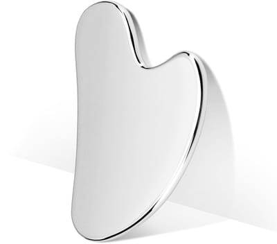 RVS Gua Sha Gezichtstool - Metalen Guasha voor Gezicht & Lichaam - Vermindert Wallen & Spanning - Lymfedrainage & Huidverstrakking