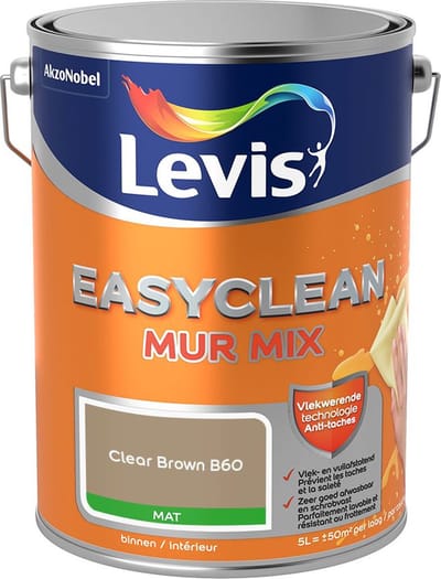 Levis - Easyclean Mur Mat Mix - Clear Brown B60 - Mengverf - 5 L