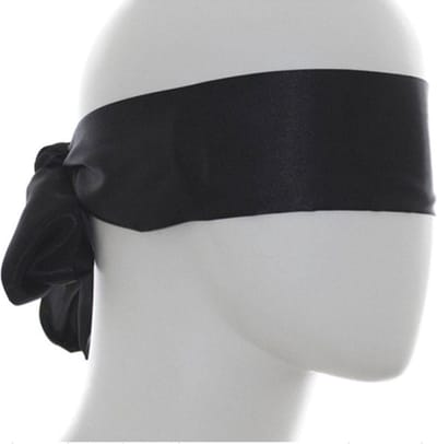 Zwarte Blindfold van zilk - Blinddoek - SM