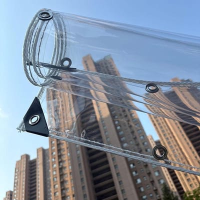 Dekzeil Doorzichtig - Beschermhoes PVC - Buiten Beschermen - Volledig Transparant - 2.3m x 2.9m - Transparant