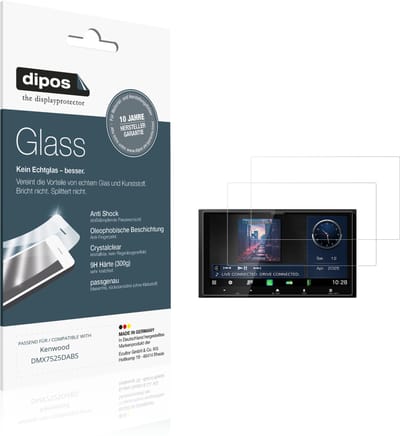 dipos – 2x Pantserfolie geschikt voor Kenwood DMX7525DABS | 9H Screenprotector