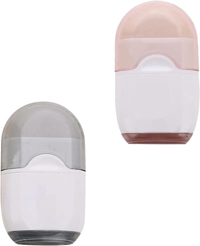 Mini 2-in-1 Potloodslijper met Gum en Rubber Cover - Enkele Gat Potloodslijpers voor Studenten, Kinderen en Kantoor - Set van 2 voor Kunst en Schoolgebruik