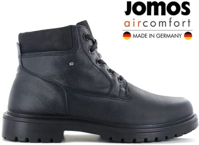 JOMOS Alpina Boots - Heren Winter Laarzen mit Lamsvel Gevoerd - Leer Zwart 456510-383-000 , Maat: EU 49 UK 13.5