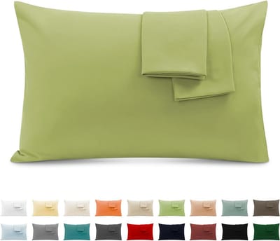 SnelShoppen - Kussenhoezen Dubbel Katoen 50x70 cm Set van 2, Lichte Groene Kussenslopen Hypoallergenisch, Zacht en Ademend, Oeko-Tex Gecertificeerd 11
