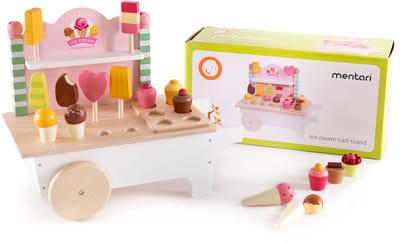 Mentari Wooden Ice Cream Cart 18 pcs.