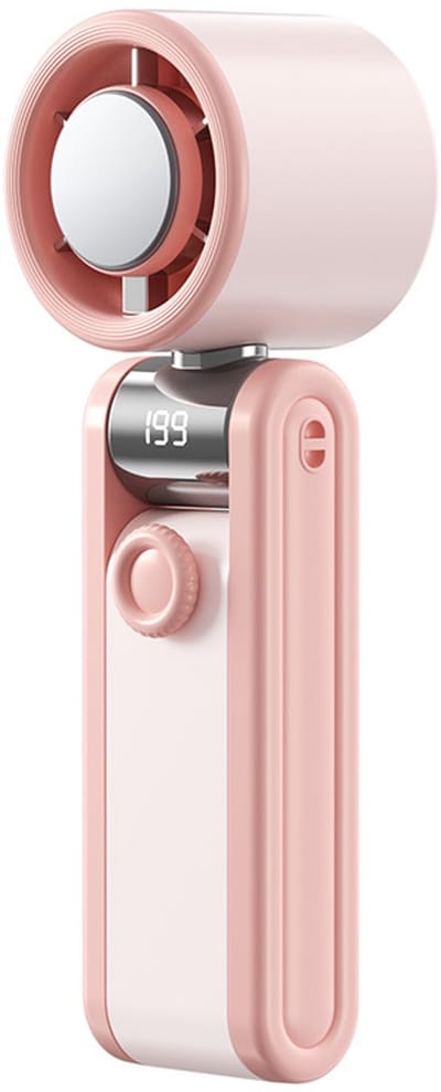 3-in-1 Miniventilator – Handheld ventilator - USB ventilator - Nekventilator - IJskoude koelfunctie – 199 Snelheidsinstellingen – 3600mAh Accu – Draagbare ventilator voor reizen, thuis & op kantoor – 5,8 x 5,1 x 18,2 cm – Roze