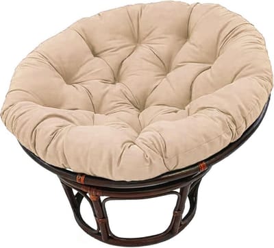 Hangstoelkussen Rond - Zitkussen Buiten - Buiten Ontspannen - Extra Dikke Vulling - 130x130 cm - Kaki