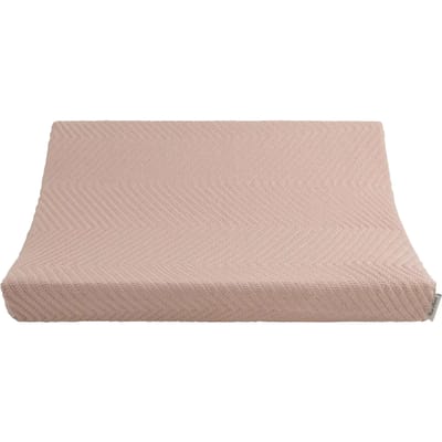 Baby's Only Gebreide baby aankleedkussenhoes - Waskussenhoes met visgraatmotief - Overtrek verzorgingskussen Grace - Blush - 45x70 cm