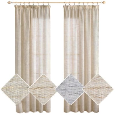 DailySupplies® Gordijnen Kant en Klaar met Haakjes - Gordijn voor Gordijnroede - Gordijnen Verduisterend - Natural