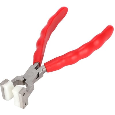 Dubbele Platte & Ronde Nylon Kaak Tang Armband Sieraden Maken Gereedschap (D-type) red