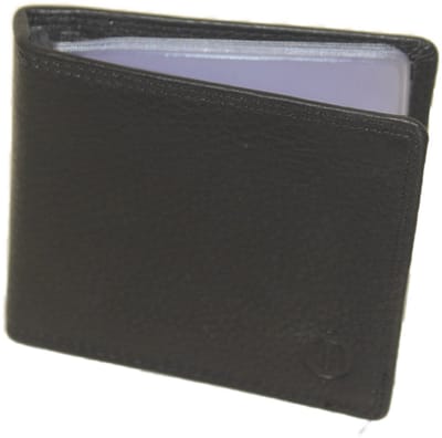 Oi zwart lederen creditcardhouder met plastic mapje voor 22 pasjes / pasjesmapje met plastic hoesjes / leren pasjeshouder voor heel veel pasjes / RFID SAFE / zwart leer / 362