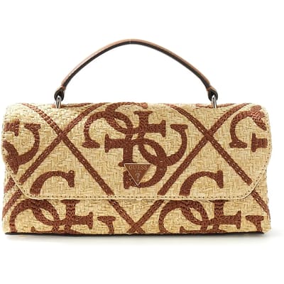 GUESS schoudertas handtas Kirsten Top Handle Flap Bag Natural / Caramel beige