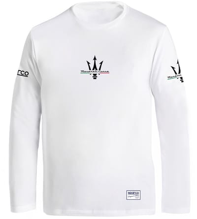 Sparco Longsleeve T-Shirt Maserati T-Shirt - Marineblauw/Wit — XL