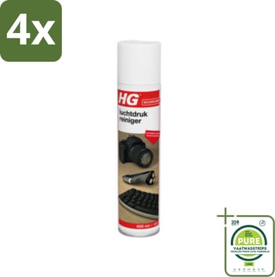HG Luchtdrukreiniger Voor Alle Kiertjes & Gaatjes 400 ml - Voordeelverpakking - 4 stuks - Stofzuiger - Luchtreiniger