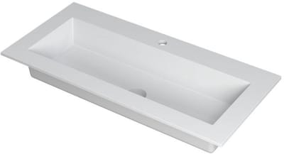 INK Kraft Wastafel Enkele Bak 1 Kraangat - 1000x450x10 mm - Mat Wit