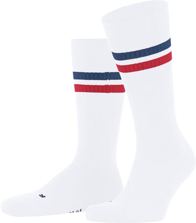 FALKE Dynamic gedessineerd katoen sokken unisex wit - maat 35-36