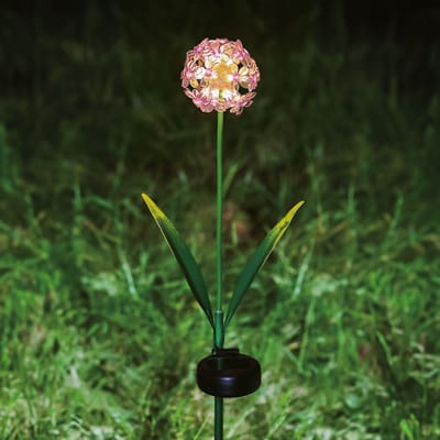 Solar Tuinbloem Hortensia – 25 Warm Witte LED’s – Steeklamp Op Zonne-Energie – 65 Cm – Automatisch Aan Bij Schemer – Voor Tuin, Balkon En Bloembed - 2 kleuren ( Verkoopeenheid 1 kleur willekeurig ) [11738]