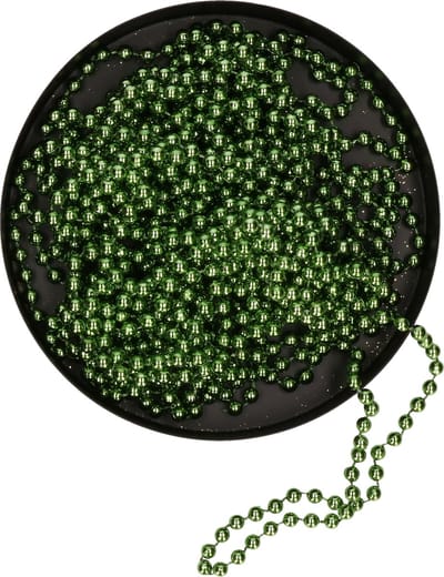Decoris Kerstslinger - 2x - kralen - donkergroen - 10 meter - guirlande kralenslingers