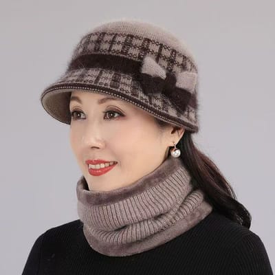 Hoeden voor Winterwarmte Koude Hoeden Middenleeftijd en Ouderen Hoeden hat [hat + scarf]