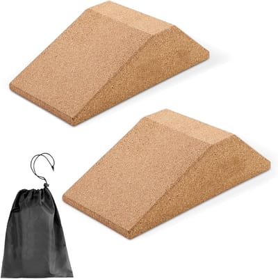 Set van 2 Korken Blokken voor Squats - Ideaal voor Yoga, Gewichtheffen, Strekken en Balansoefeningen, Antislip en Vochtbestendig