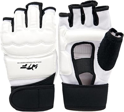 Kickboks Handschoenen - Trainingshandschoenen Boksen - Sparring en Training - Verstelbare Klittenbandsluiting - 17 x 7.5 cm - Wit Zwart