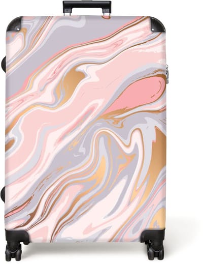NoBoringSuitcases.com® - Koffer groot - Reiskoffer lichtgewicht - Marmer - Pastel - Abstract - Patronen - Marmerlook - Rolkoffer met 4 wielen - Grote trolley XL - 98 liter bagage