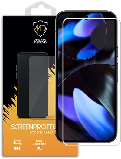 MobyDefend Screenprotector - Geschikt voor Google Pixel 9 - Case-Friendly Screensaver - Gehard Glas
