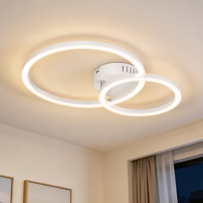 NETTLIFE LED Plafondlamp Woonkamer wit - 23W 3000K Warmwit 40cm Modern 2-Ringen Design - Voor Keuken Slaapkamer Kantoor & Gang