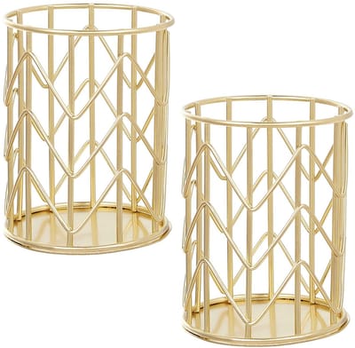 Dailygoods- Pennenhouder Goud - Metalen Draad - Organizer voor Kantoor - Make-uphouder - Uniek Design - Moderne Stijl - Bureauorganizer