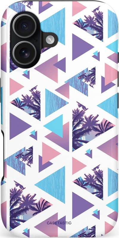 Casetastic hoesje geschikt voor Apple iPhone 17 - MagSafe - Dubbellaagse bescherming - Zomervibe geometrie - Fashion Case - Wit Lavendel Lichtblauw Lichtgrijs