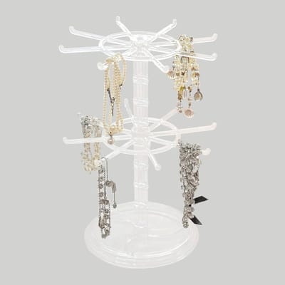 Sieradenhouder met 2 niveaus voor armbanden, oorbellen, kettingen en ringen, ideaal voor accessoires en organisatie