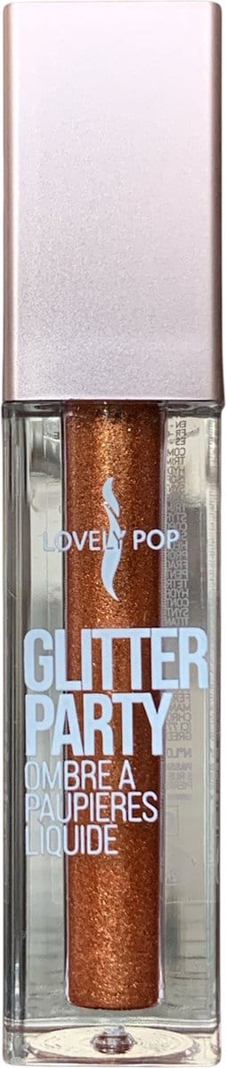 Lovely Pop Cosmetics - Glitter Party - Vloeibare Oogschaduw - Metallic - Glanzend - Glitter - Brons - 09 Meteor