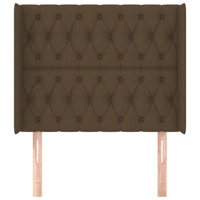 vidaXL - Hoofdbord - met - randen - 93x16x118/128 - cm - stof - donkerbruin