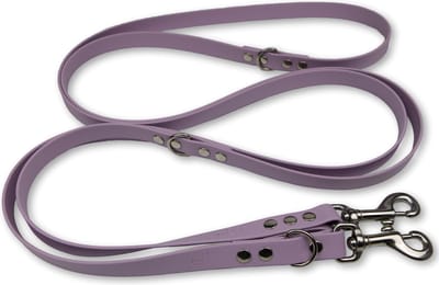 Miqdi - verstelbare, handsfree hondenriem van BioThane ® - 3 meter lang - lila - L - voor grote honden