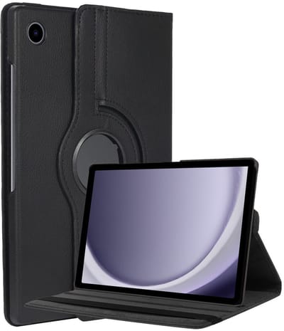 Hoesje - Geschikt voor Samsung Galaxy Tab A11 / A9 - 360 Graden Hoes - Draaibare Hard Cover Case - Tablethoes Draaibaar - Zwart