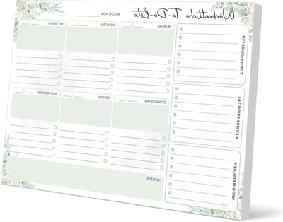 Wekelijkse Planner met Bloemenprint in Groen - Perfect voor Organisatie en Planning