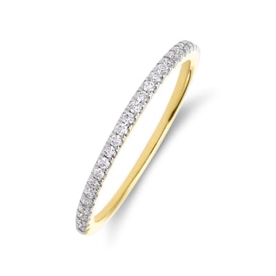 Lucardi Dames 14 karaat geelgouden ring met lab grown diamant 0,155ct voor dames - Ring - 14 Karaat Goud - Goud - 16 / 50 mm