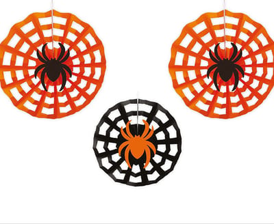 Fiestas Guirca - Waaier Halloween Spinnen - rood zwart