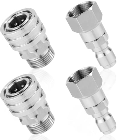 Dailygoods - 4st Hogedrukreiniger Draaibare Adapter - Roestvrijstalen M22 Fitting