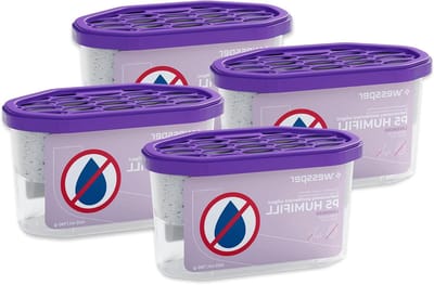 Luchtontvochtiger Vochtabsorber - Vochtvreter - Vochtige Ruimtes - Passieve Werking - 400 ml 4 stuks - Lavendel