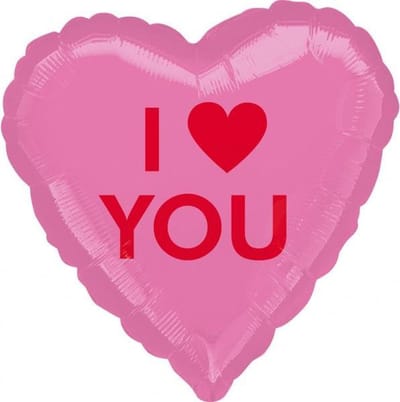 "I Love You" Snoephartje FolieBallon, 43cm