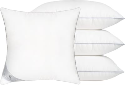 Set van 4 Witte Sierkussen Vullingen - Zachte Microfiber Vierkante Kussens voor Bank en Bed (50x50 cm)