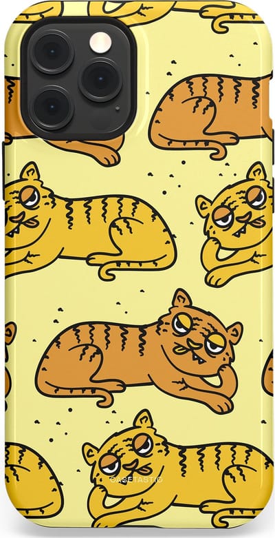 Casetastic hoesje geschikt voor Apple iPhone 12 / Apple iPhone 12 Pro - MagSafe - Dubbellaagse bescherming - Tijger dromen - Fashion Case - Crème Goud Olijfgroen