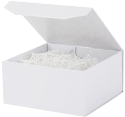 Kleine Witte Geschenkdozen 6 Stuks - Luxe Magnetische Dozen 15x15x7 cm