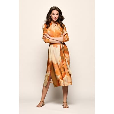 Bowie Print Jurk Oranje / Multi