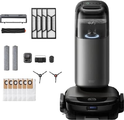 eufy S1 Pro Complete Robotstofzuiger + Vervangingssets All-in-One Station met dweilfunctie - Robot Vacuum -- 8.000 Pa Zuigkracht, Slimme Obstakelvermijding, Multi-Level Mapping, Automatische dweilterugtrekking