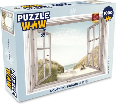 Puzzel Doorkijk - Strand - Fiets - Legpuzzel - Puzzel 1000 stukjes volwassenen