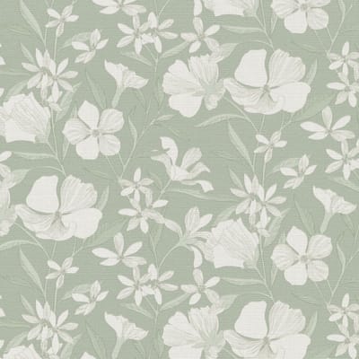 Erismann Vinylbehang 10519-07 - La Terasse - Botanisch Groen - 53cm x 10.05m