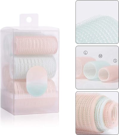 Allecta- Krulspelden - haarrollers - zelfgrip - 3 maten - doe-het-zelf - lang haar - kort haar - pony - styling - set van 6 stuks - voor salon en kapper - divers formaat.