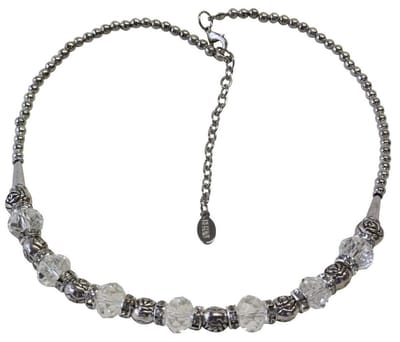 Behave - Korte ketting met facet geslepen glaskralen - 44 cm